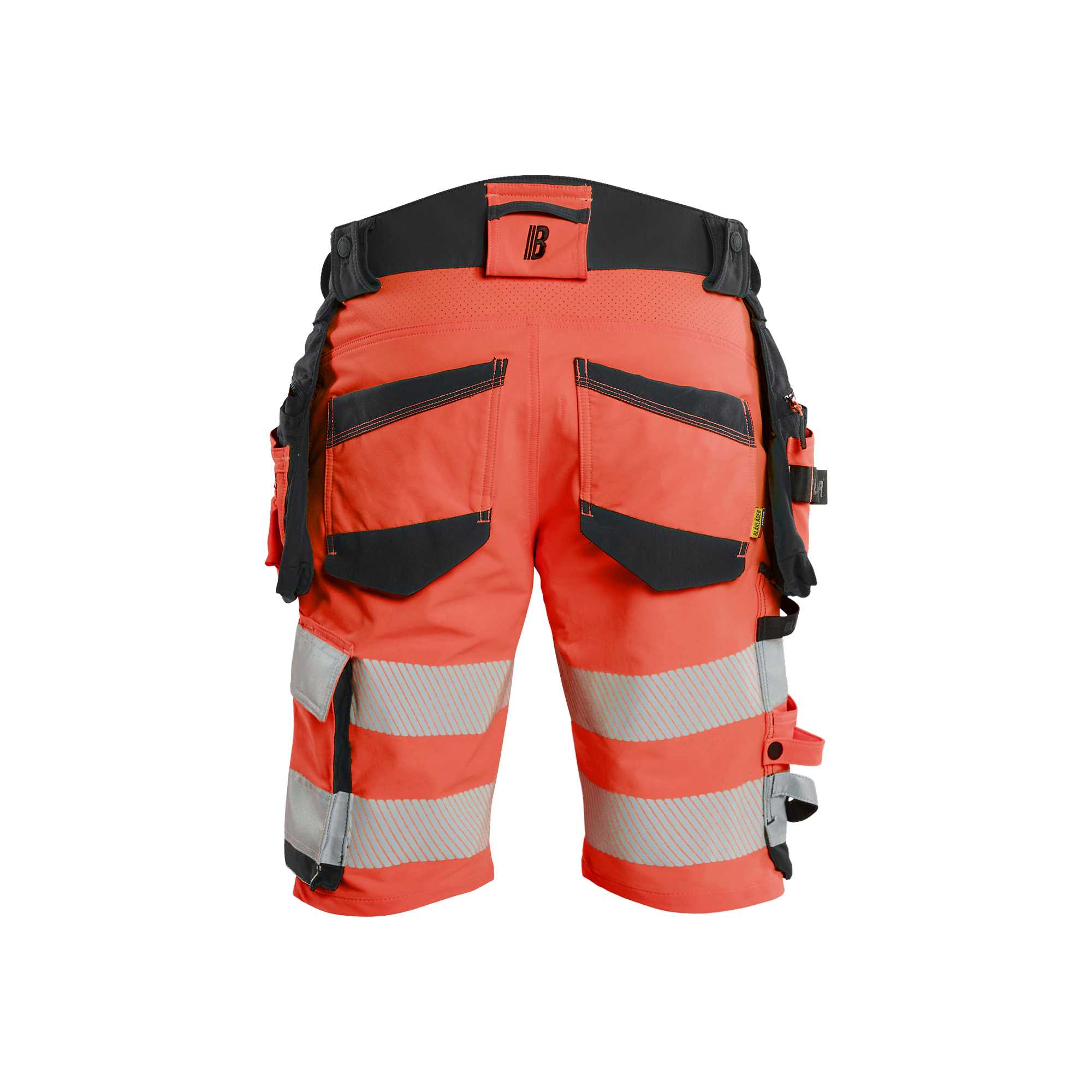 BLAKLADER 11201648 Hi Vis shorts 4 way stretch Hi Vis Reflective Work Shorts Men - double weave
